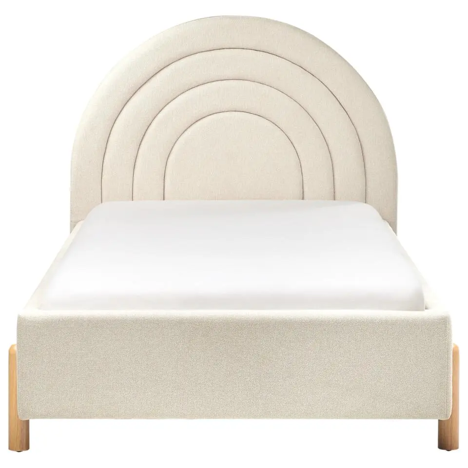 ANET - Bed - Beige - 90 x 200 cm - Stof