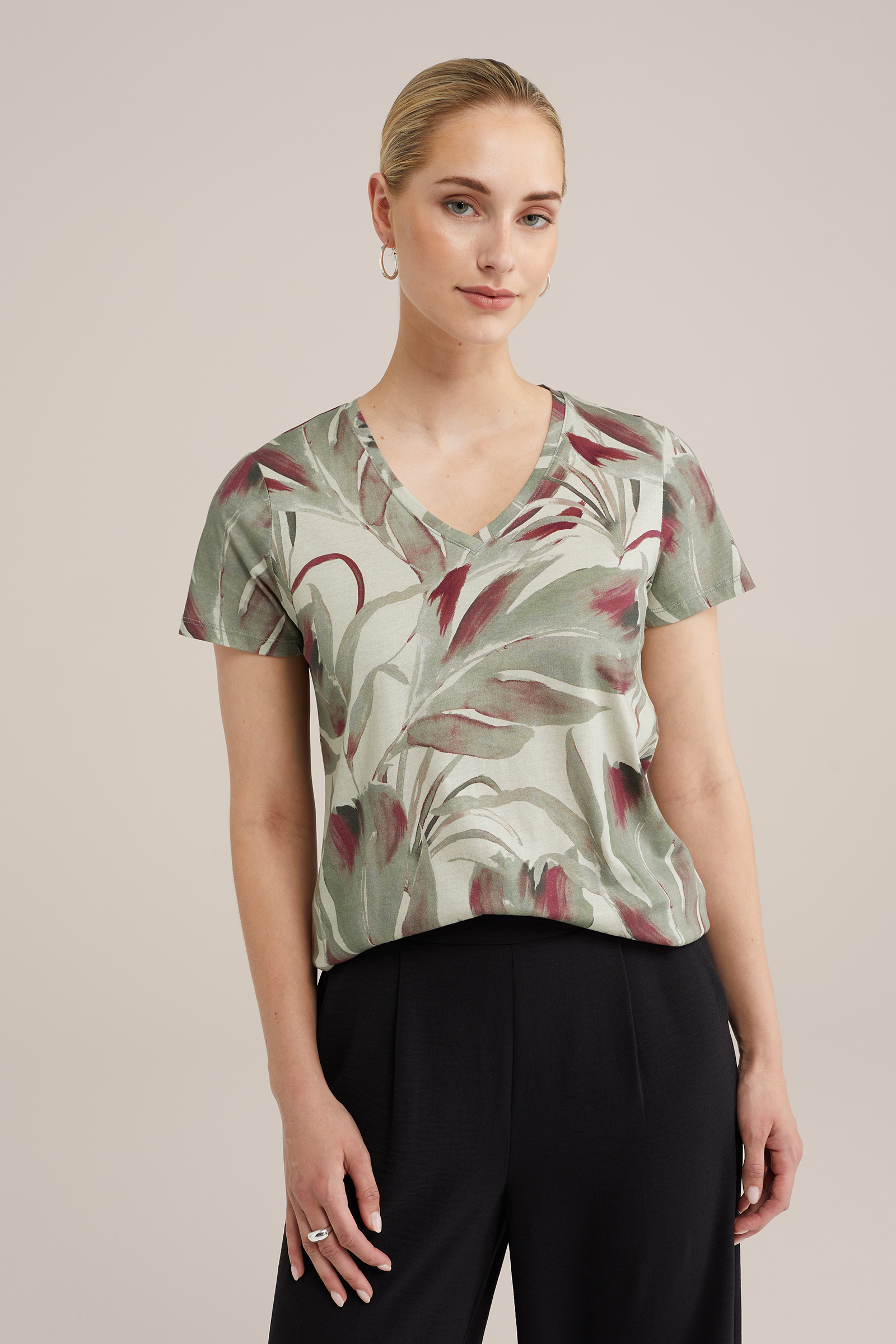 T-shirt met dessin WE Fashion Mosgroen