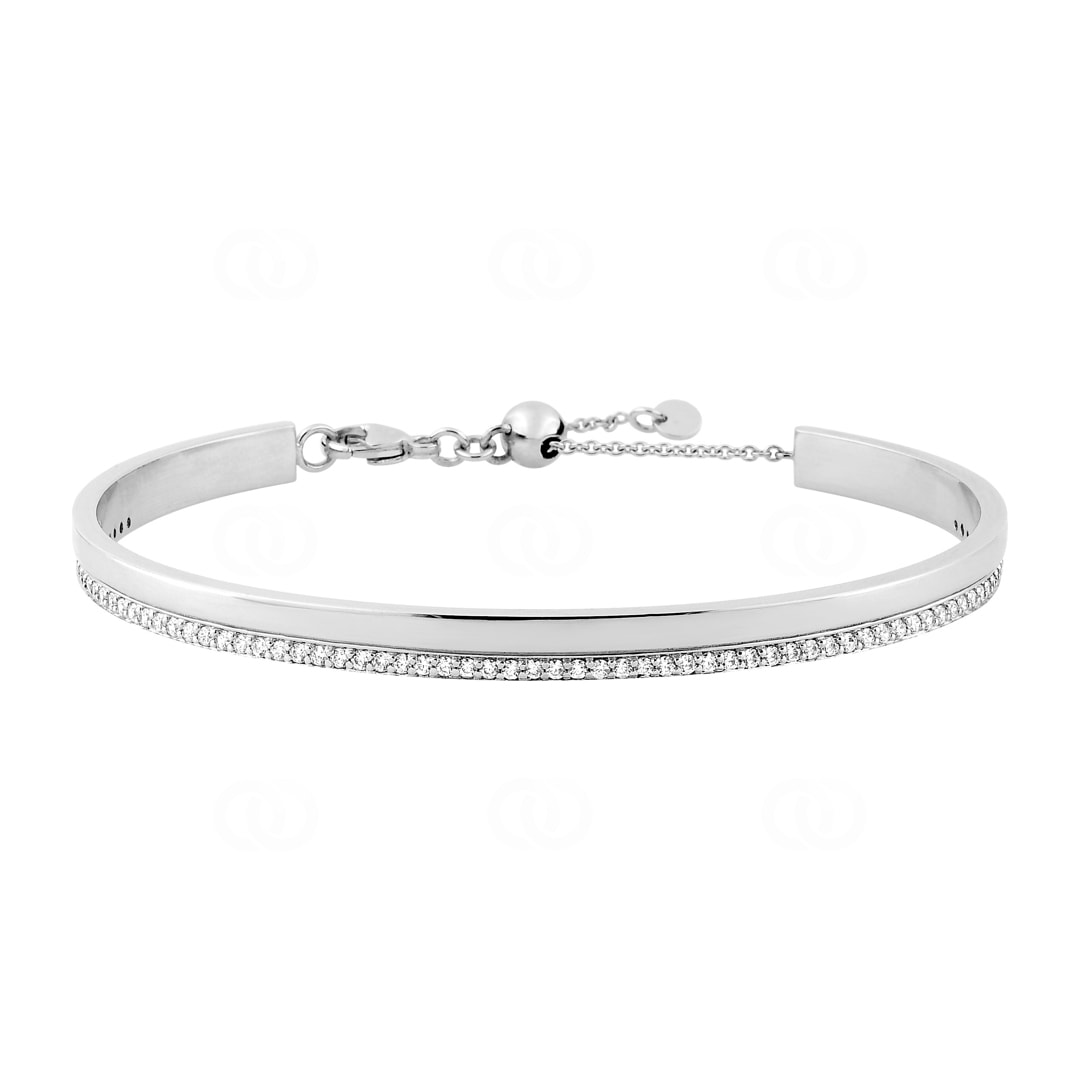 Rivière/Tennis-Armreif 925 Silber rhodiniert mit Zirkonia 58x46cm