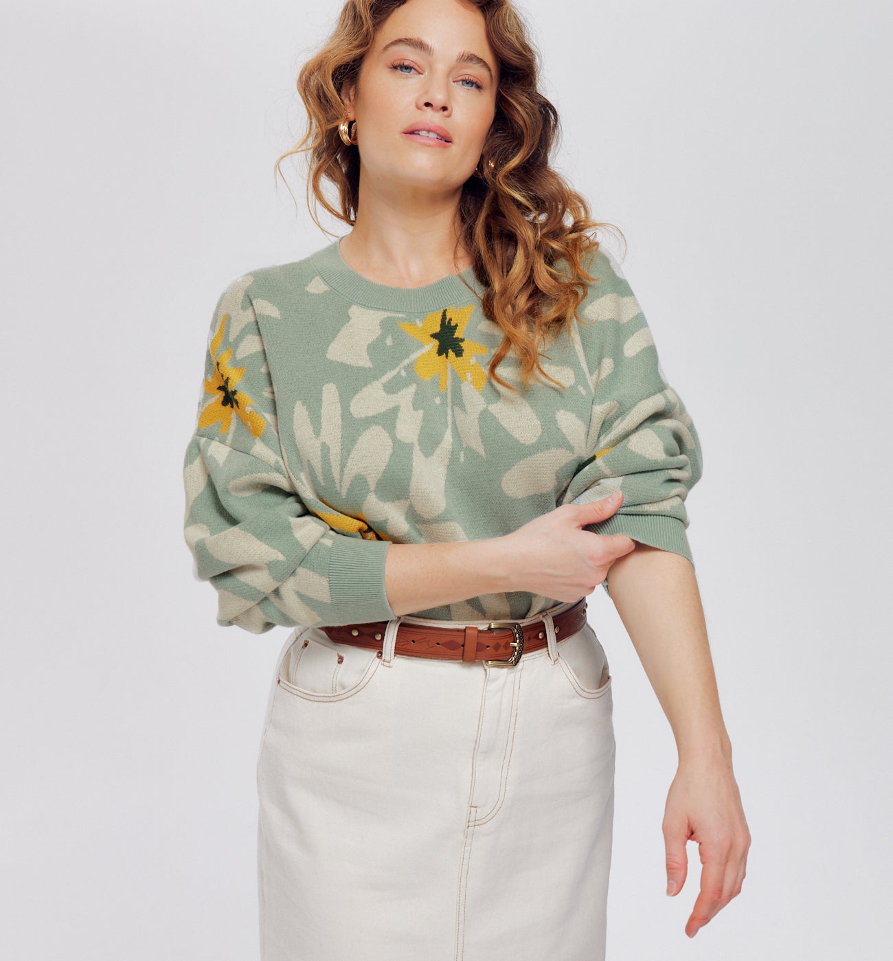 Pull à fleurs Femme - Imprimé multicolore