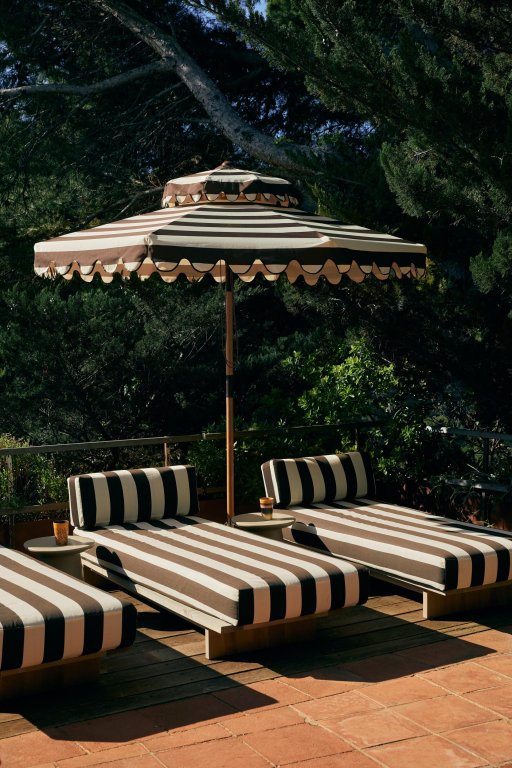 HKliving Striped parasol Ø270 stracciatella