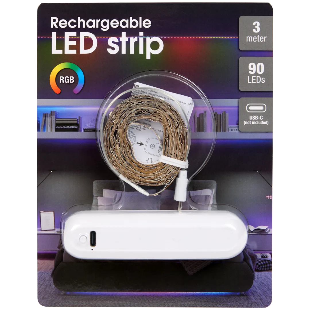 Oplaadbare ledstrip 3 meter | 90 ledlampjes | diverse varianten