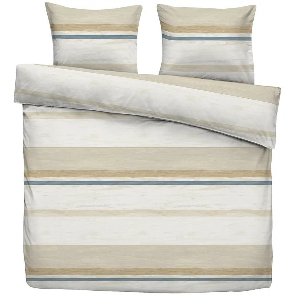 Dekbedovertrek Leo - beige/blauw - 240x200/220 cm