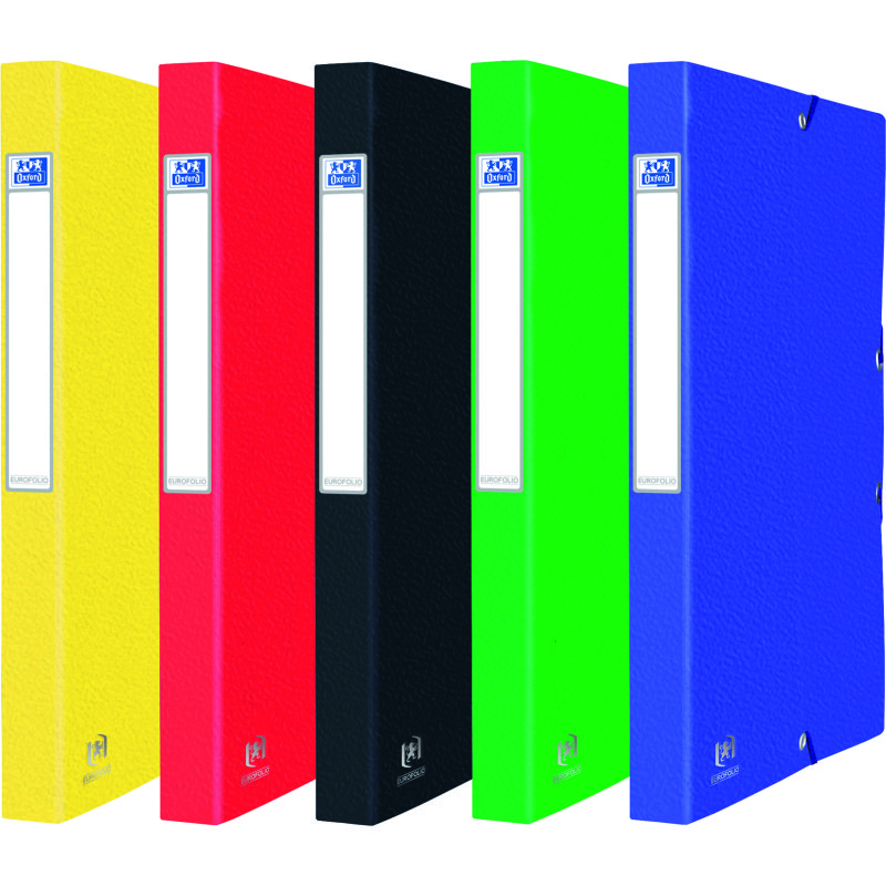 Chemise box carte EUROFOLIO+ Oxford 24 x 32 cm dos 2,5 cm couleurs assorties