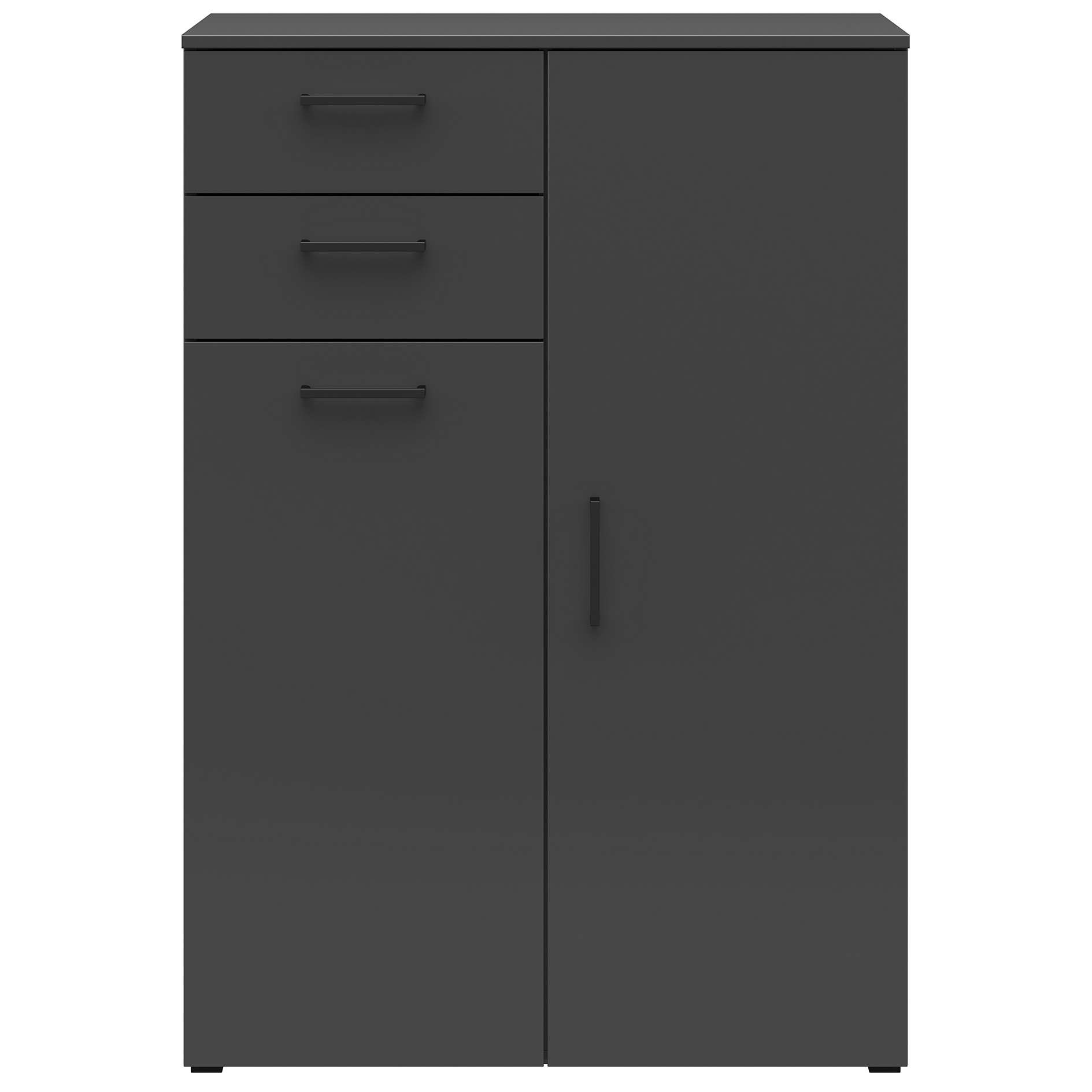 Kommode - anthrazit - 2 Türen - 2 Schubkästen - 80 cm
