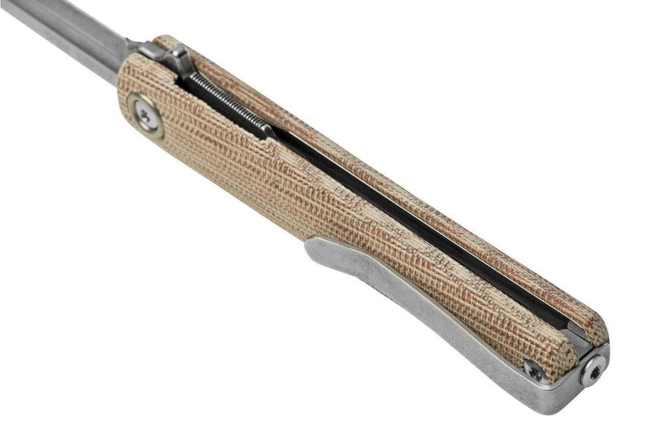 MKM Flame Light FL02L-NC dagger, natural micarta, zakmes