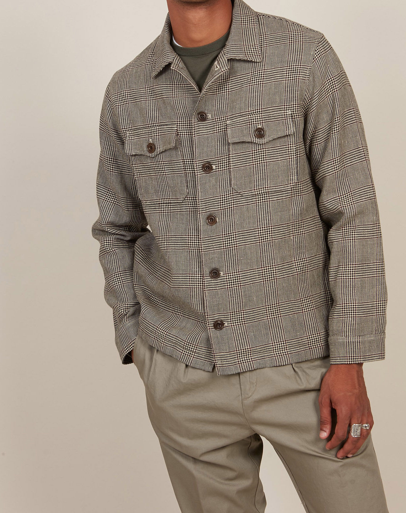 Hartford Veste en Lin & Coton Day marron/beige