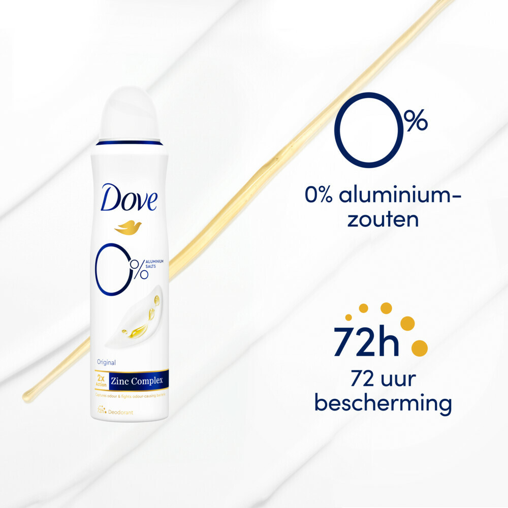 6x Dove Deodorant Spray 0% Original150 ml