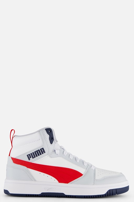 Puma Rebound v6 Mid Sneakers wit Imitatieleer
