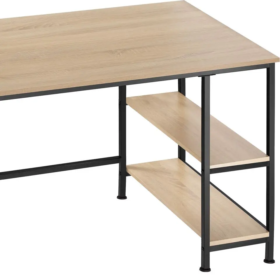 tectake Bureau Canton 120x60x75,5cm, Industrieel Licht Hout, Eiken Sonoma
