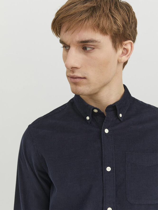Jack & Jones JJECLASSIC CORD SHIRT LS SN Navy blazer
