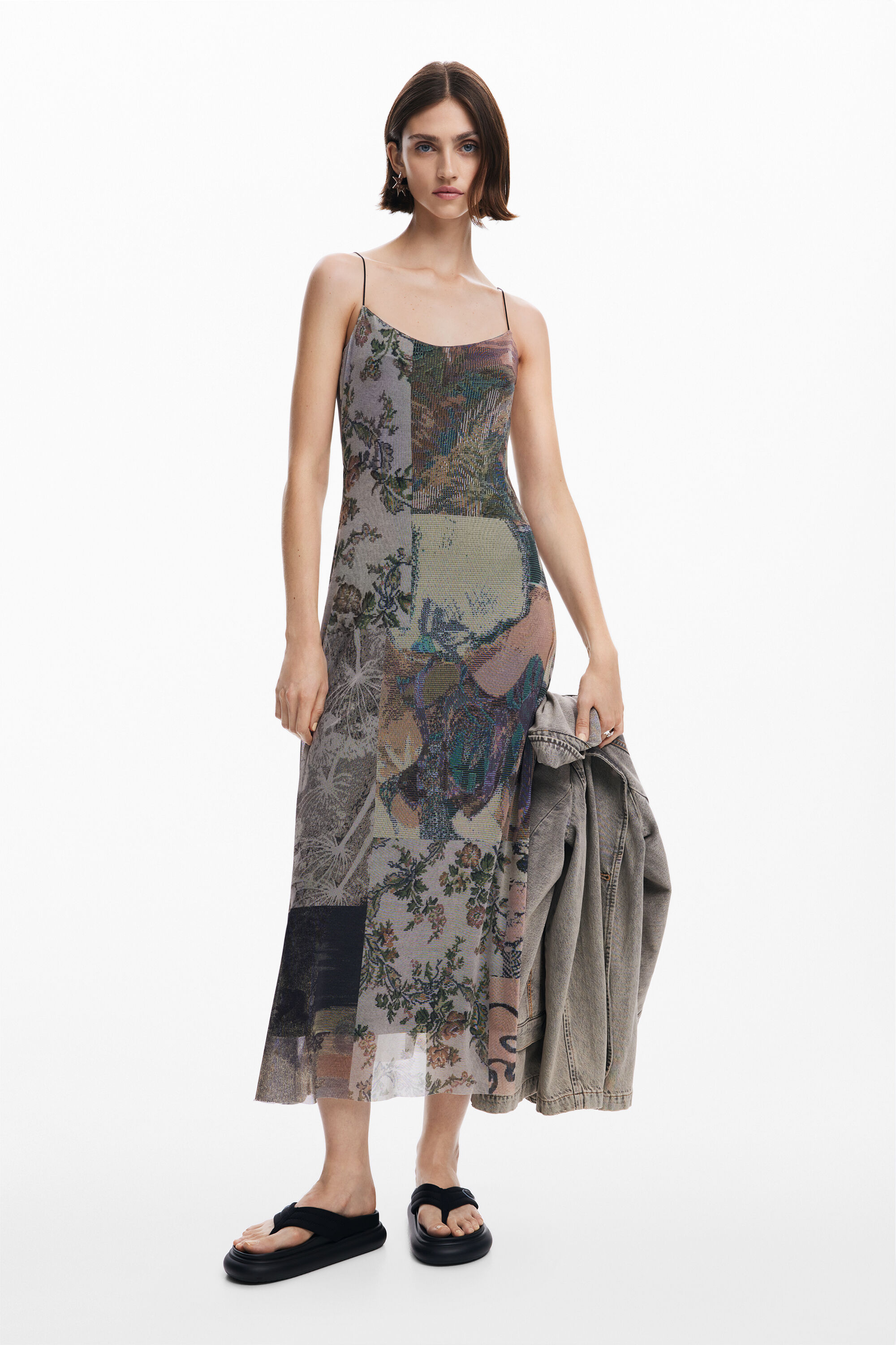 Vestido de tule estampado