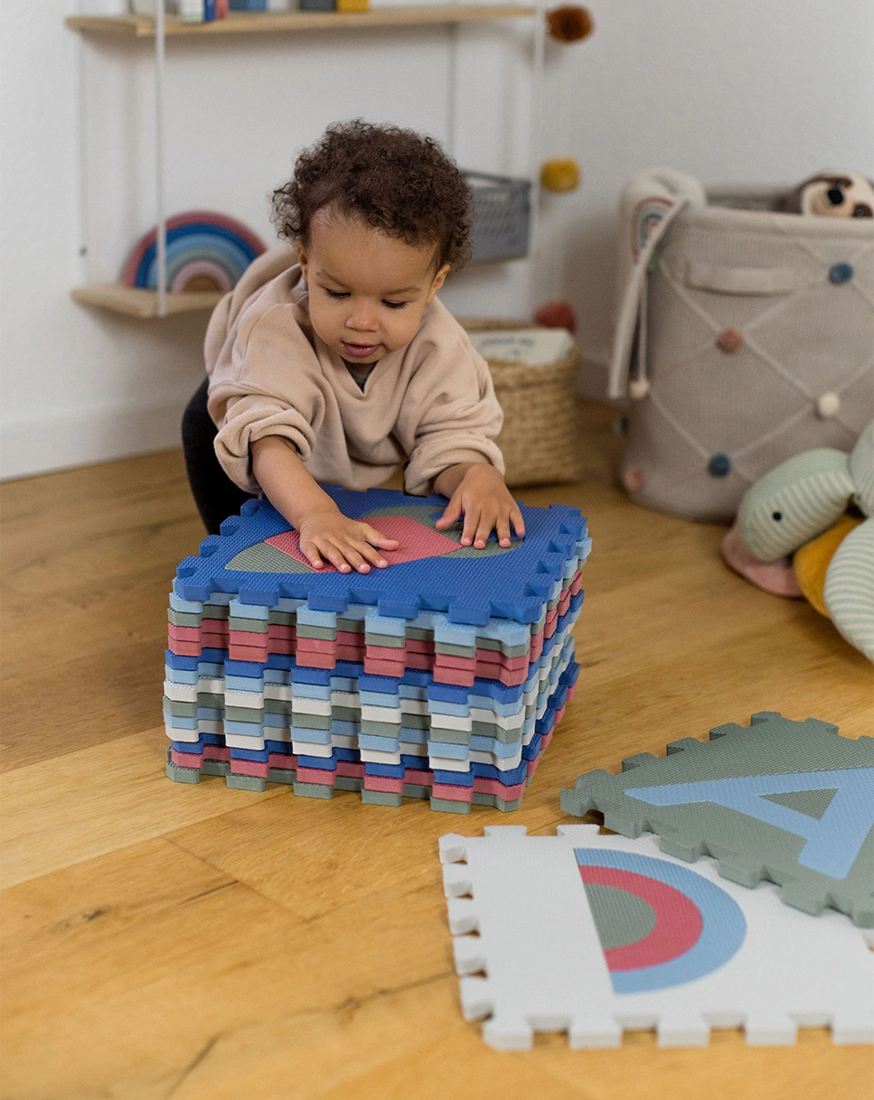 Spielmatte PUZZLE ARON & NORA 16-teilig in blau