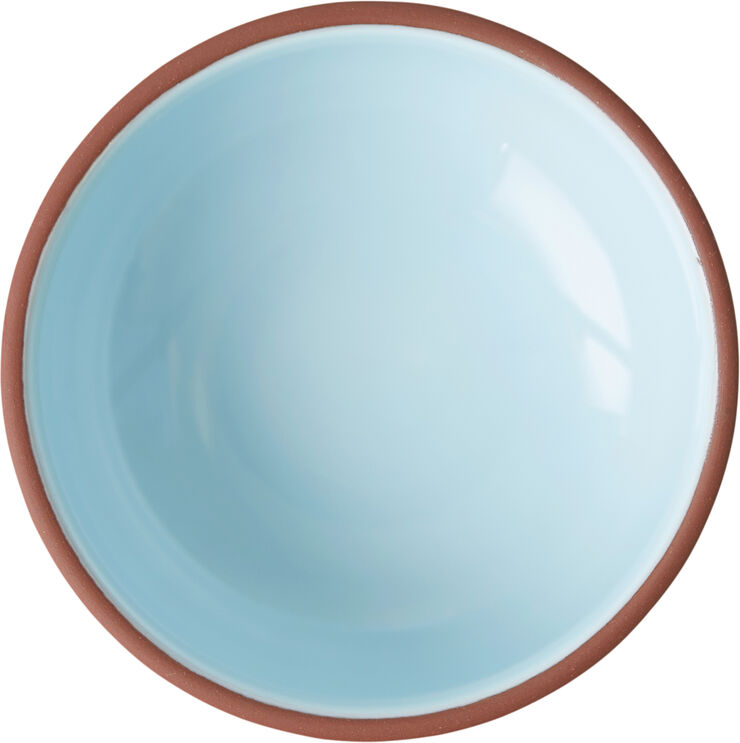 Studio About BOWL, MEDIUM, 2 PCS, CLAY TERRACOTTA, GLAZE LIGHT BLUE, 1256 143