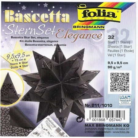 Folia Bascetta-Sternset Elegance, schwarz, 32 Blatt