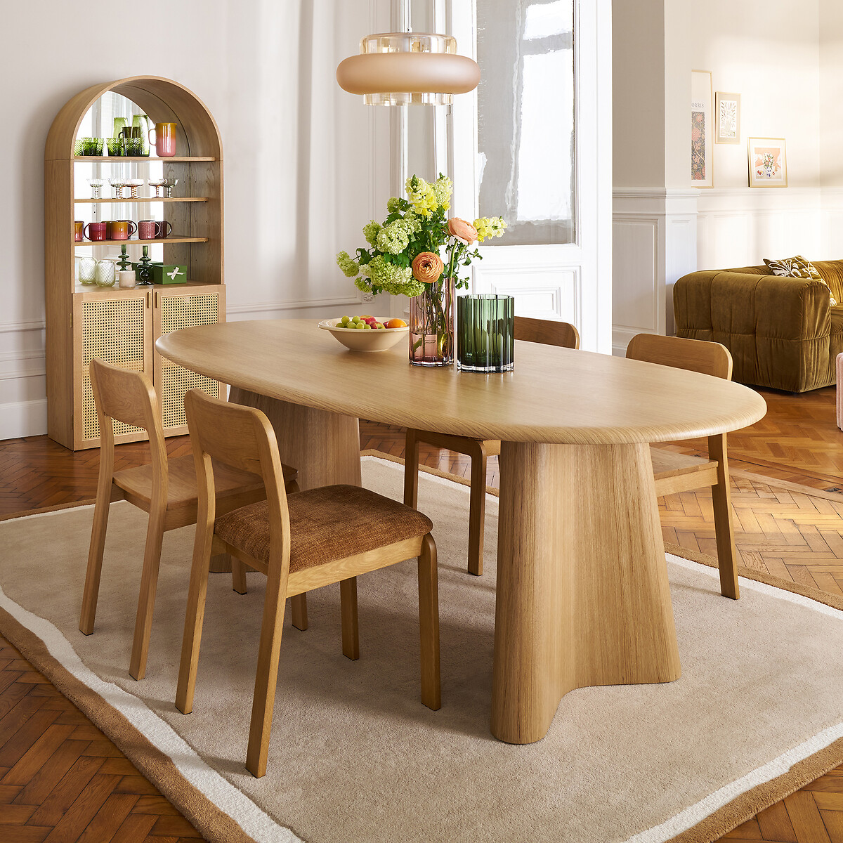 LA REDOUTE INTERIEURS<br>Mesa em folheado de carvalho, 6 a 8 talheres, William