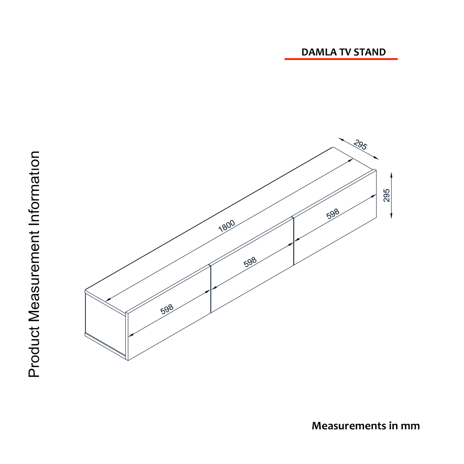TV-Lowboard - schwarz-weiß - Marmoroptik - hängend - 180 cm