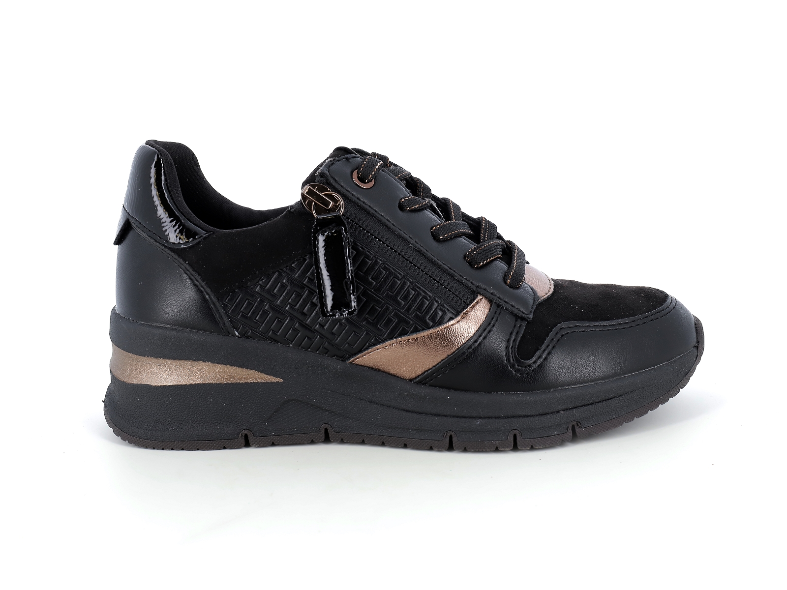 Tamaris-23702 Matières combinées Noir Bronze