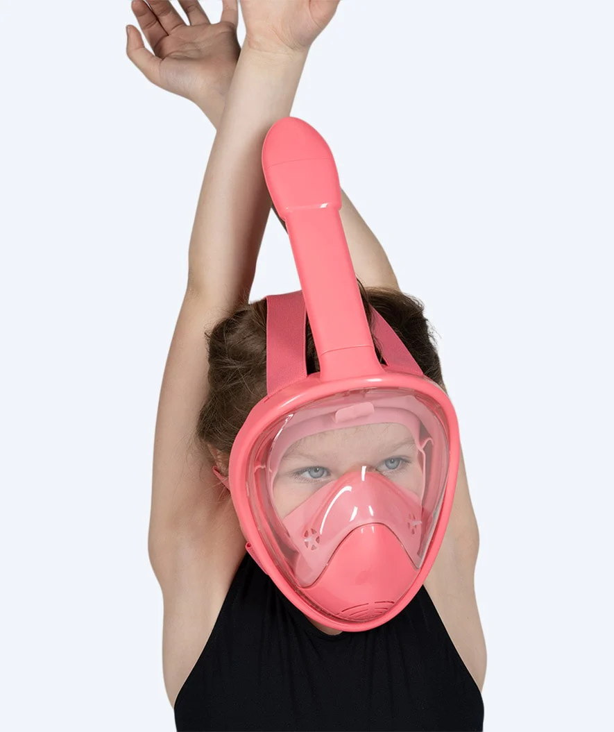 Watery fullface dykkermaske til børn - Oxygen - Atlantic Pink