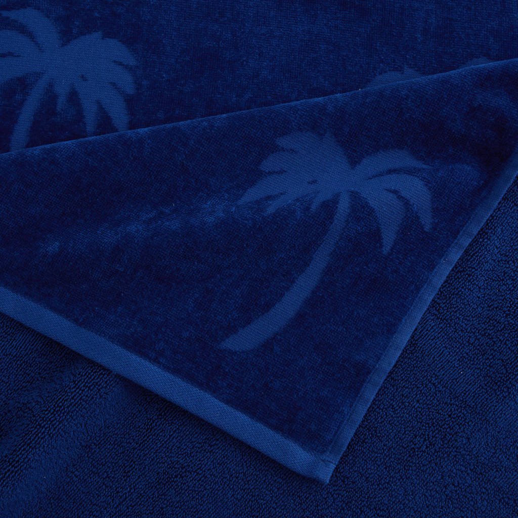 Strandlakenstrandlaken Palm (donkerblauw) (200x100 cm)