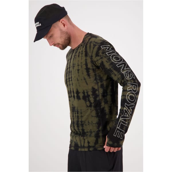 T-shirt thermique MONS ROYALE MONS ROYAL MENS TEMPLE LS OLIVE TIE DYE