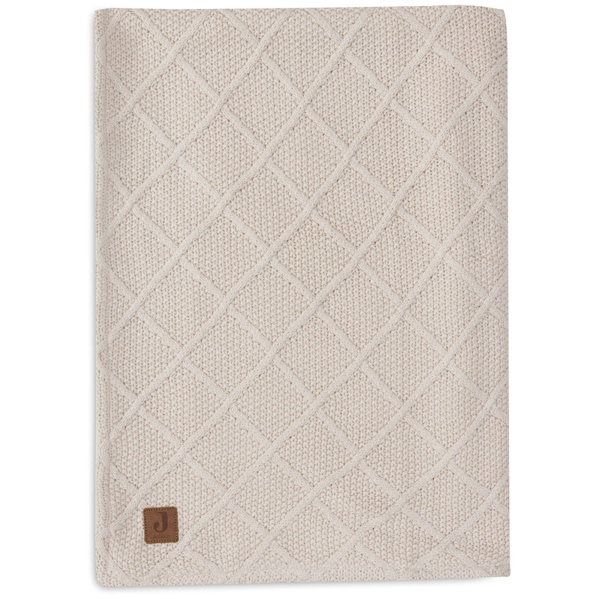 JolleinJollein   Decke Teddyfleece check knit oatmeal 75x100cm