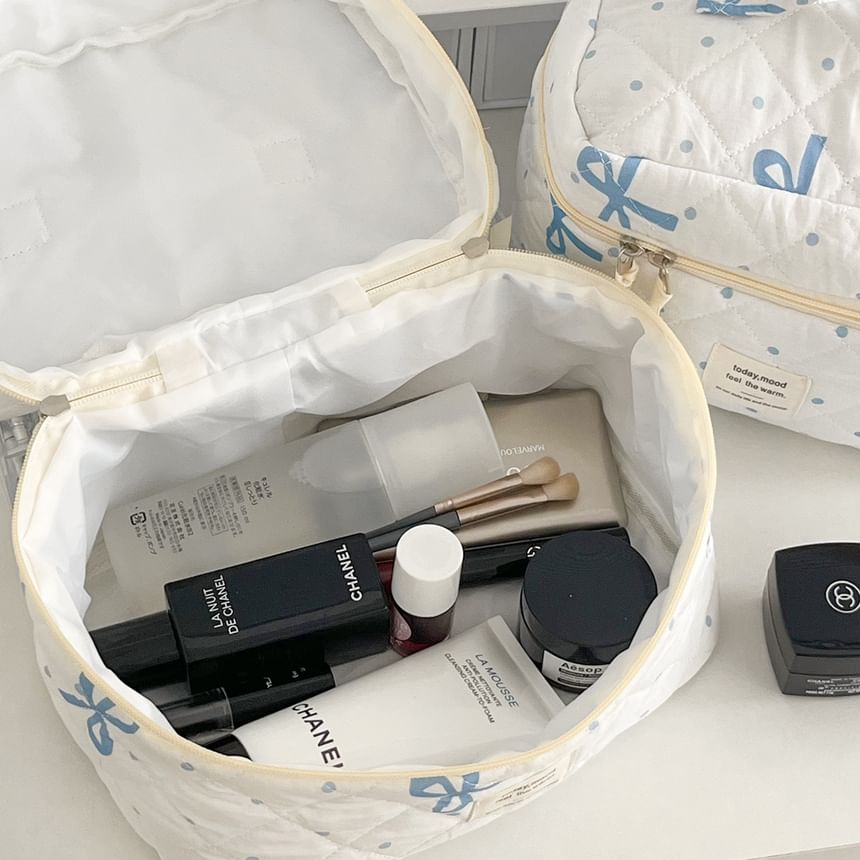 ZenlyHabit - Clutch / make-uptas met strik en stippen (verschillende ontwerpen)