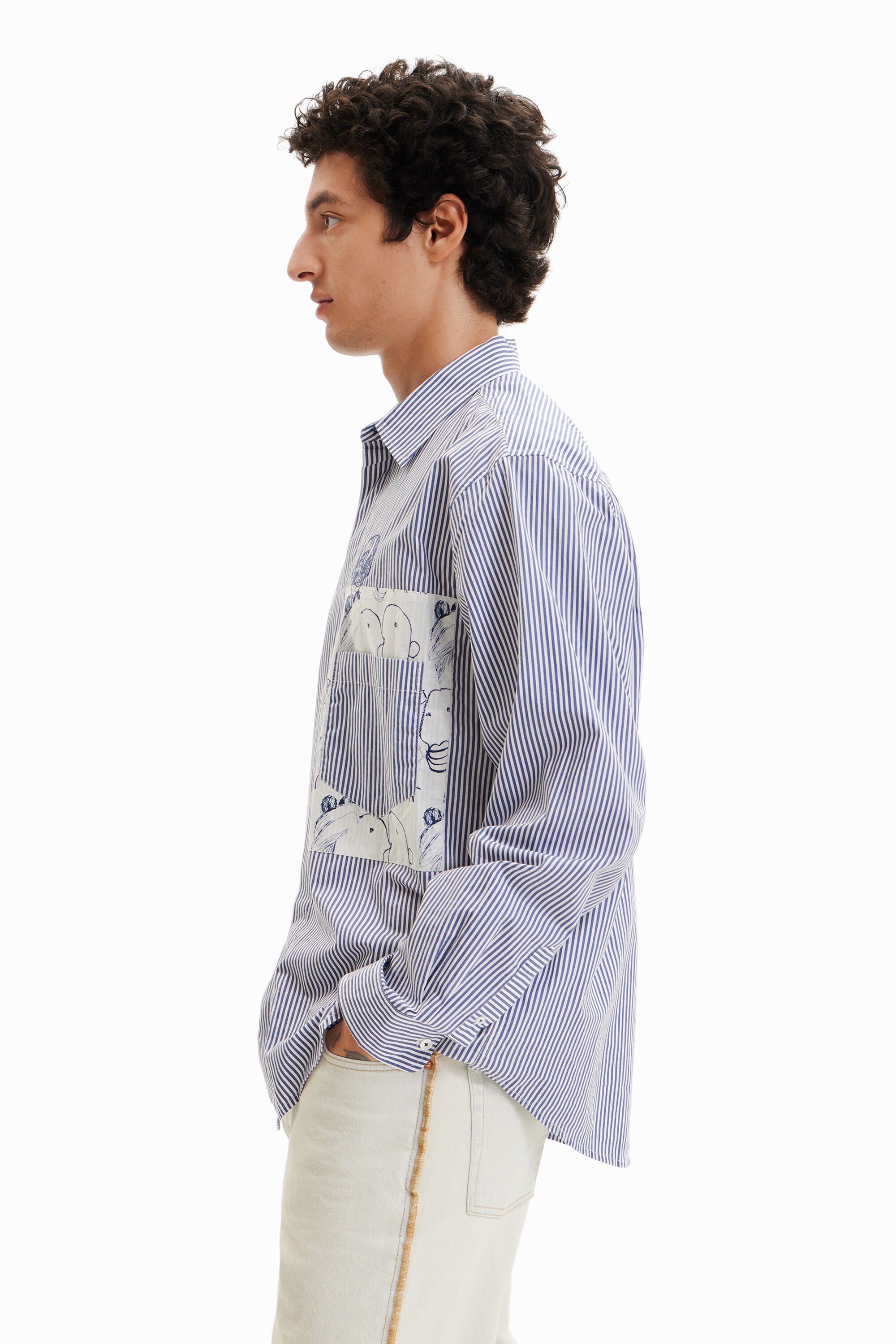 Chemise rayures patchwork