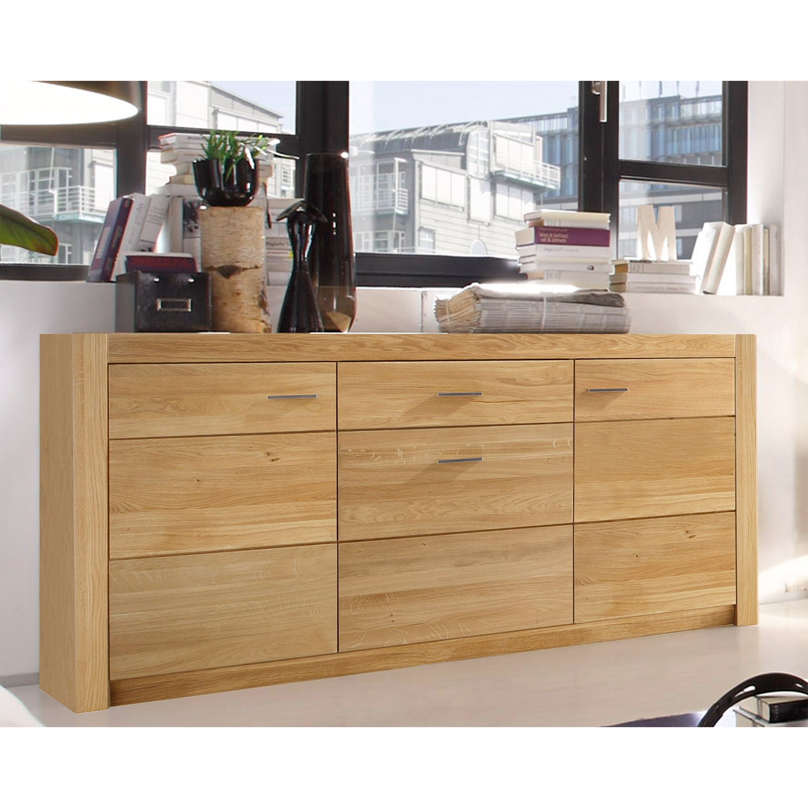 Sideboard HARTFORD - Wildeiche-Asteiche- 163 cm breit