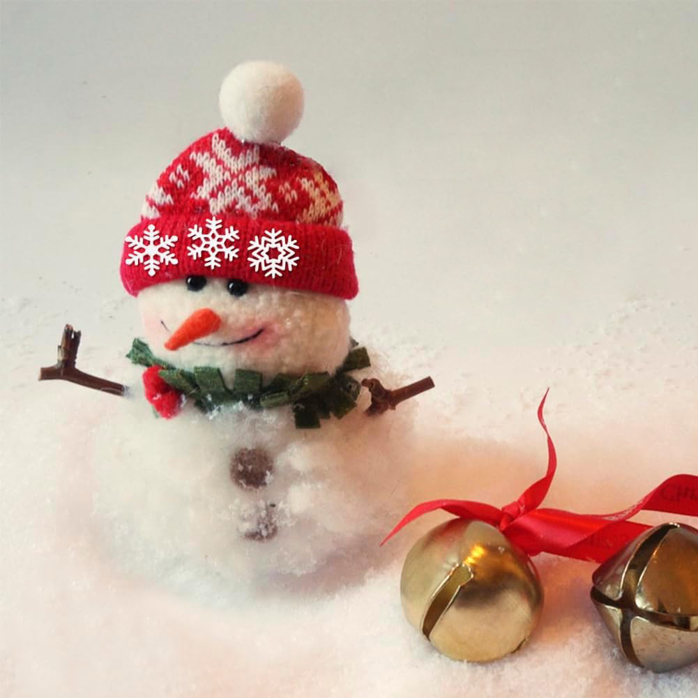 (50er Set) Ø5mm Miniatur Weihnachts Deko Mini Schneeflocken Party Tischdekoration Bastel Zubehör für Kreative DIY Projekte - Weiss