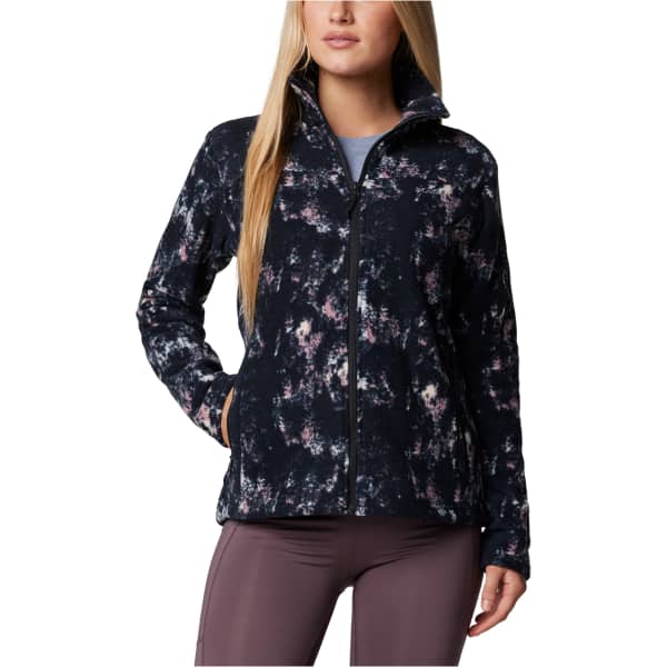 Veste polaire randonnée COLUMBIA W FAST TREK PRINTED JACKET SNOWDRIFT TIMBE