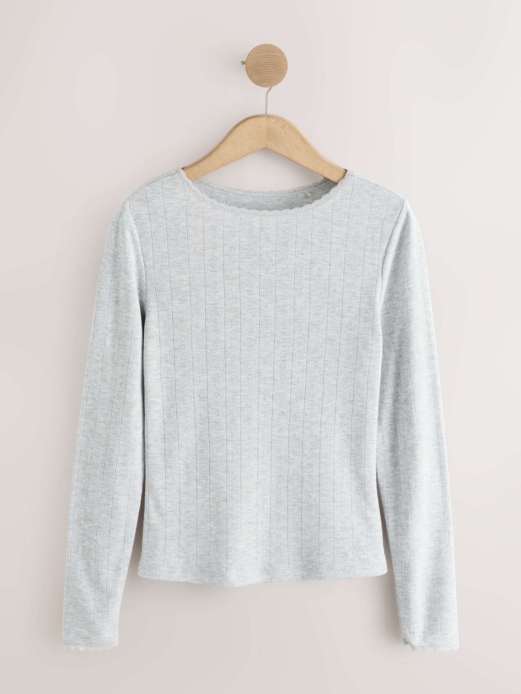 Grijs gemêleerd - Thermal Maximum Warmth Cosy Pointelle Long Sleeved Top