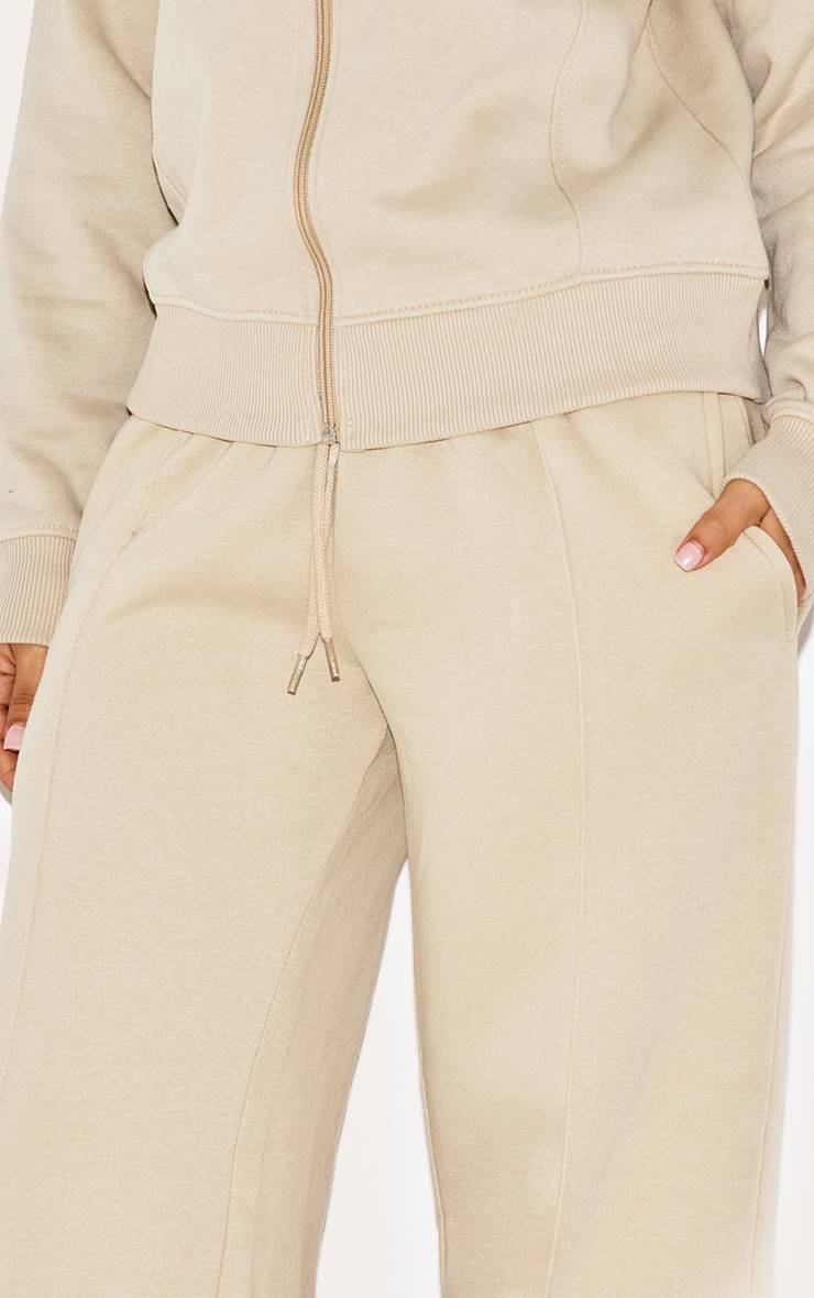 Gris Galet Jogging Petite À Jambes Droites Avec Détails De Coutures