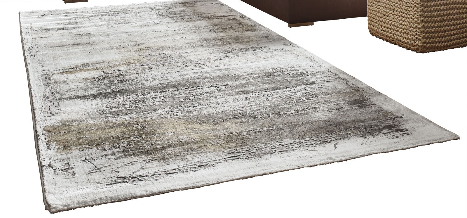 Webteppich MODENA 80 x 150 cm grau/gold