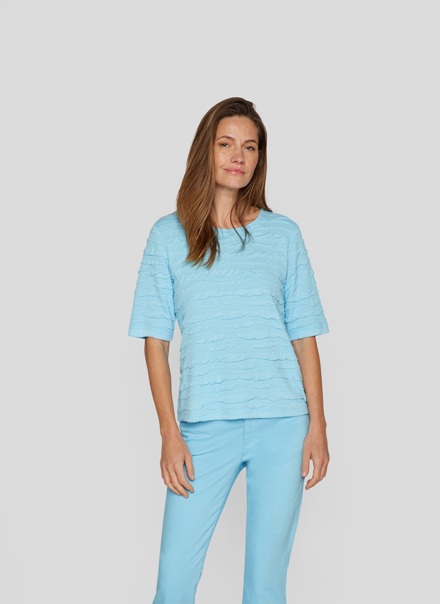 Rabe Rundhalsshirt , im Crincle-Look