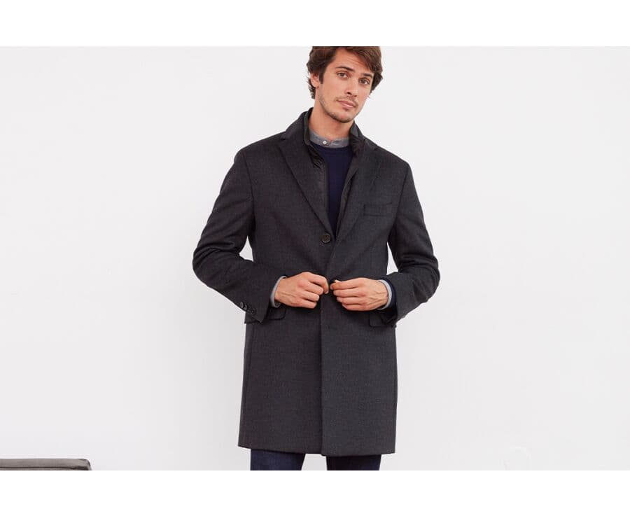 Manteau homme laine & cachemire hiver Gris Anthracite - HONORÉ II