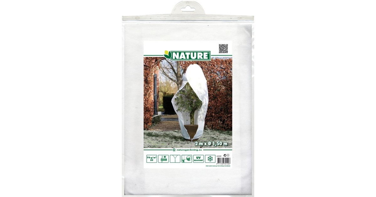 NatureWinterafdekhoes met rits, 70 g/m² afdekking  (Wit)