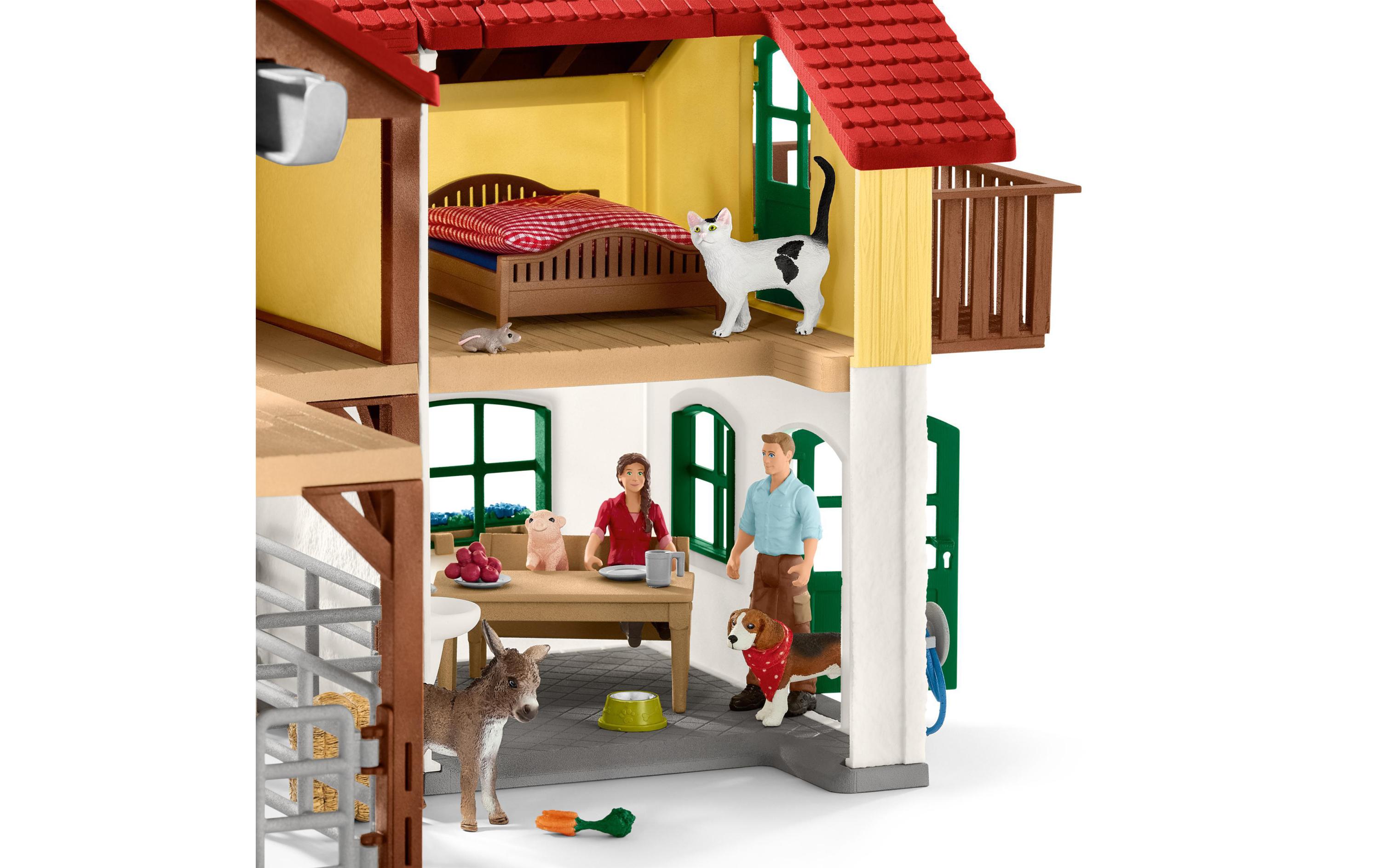 Spielfigurenset Farm World Bauernhaus mit Stall und TierenGrosser Bauernhof mit Tieren und Zubehör