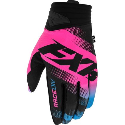 Gants cross FXR PRIME E-PINK/SKY BLUE/BLACK 2022 - Noir / Bleu