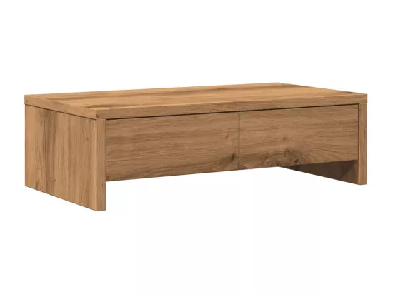 Support de moniteur et tiroirs chêne artisanal bois ingénierie