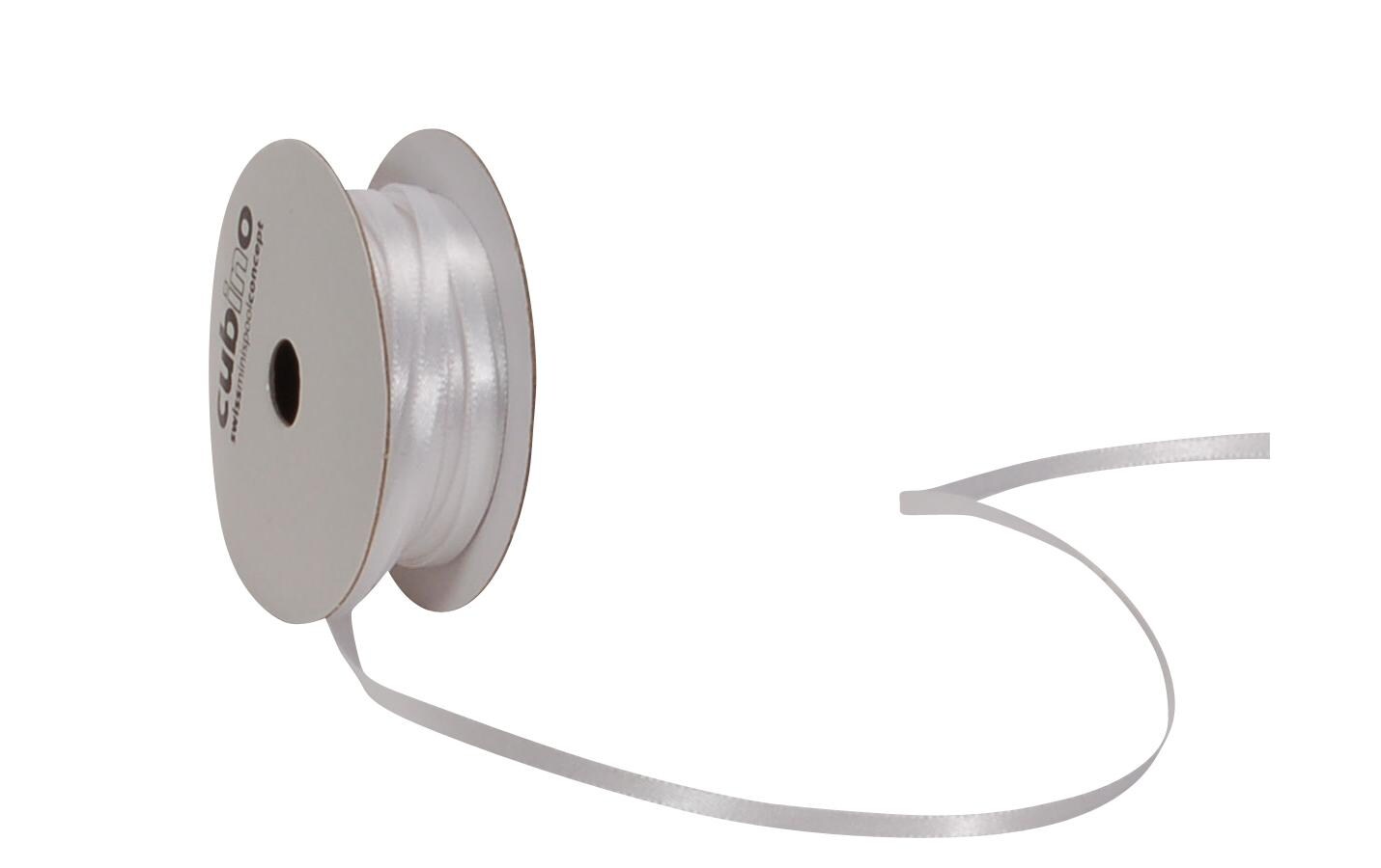 Satinband 3 mm x 8 m, WeissBand für Geschenke