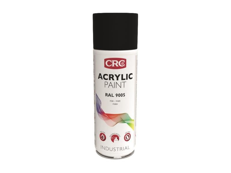 CRC Sprühfarbe ACRYLIC PAINT 9005 Tiefschwarz Matt 400 ml Farb-Schutzlack, matt