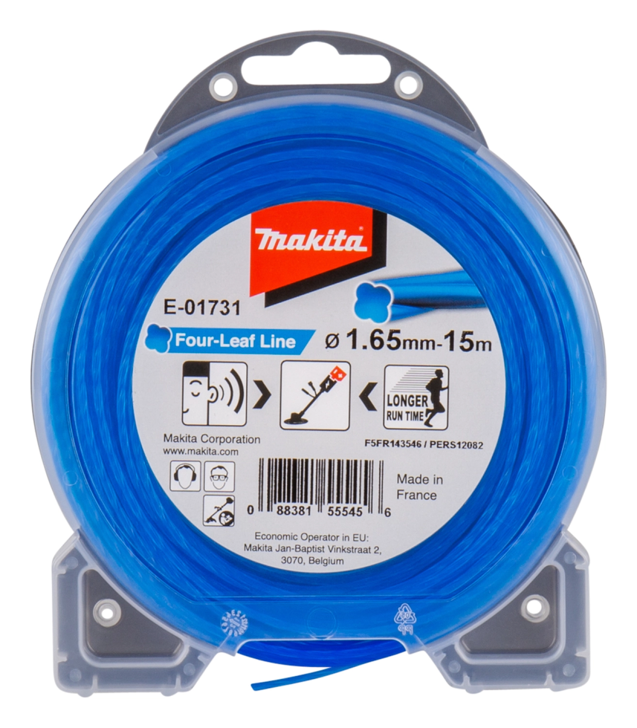 Makita E-01731 Maaidraad Four-Leaf Line blauw - 1,65mm - 15 meter