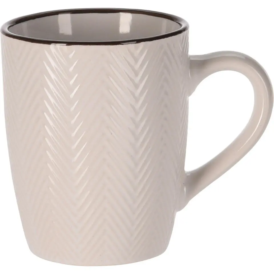 Siaki Koffiemok/theemok - Fishbone - beige - 370 ml