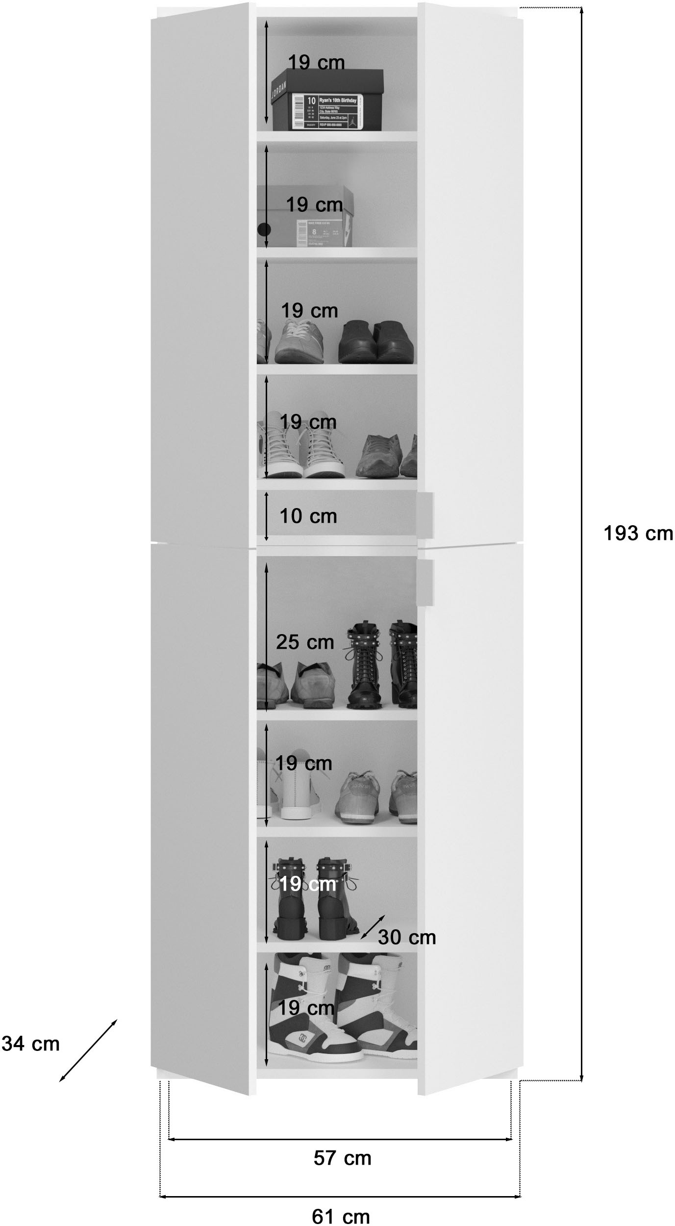 INOSIGN Garderoben-Set »Trondheim, Breite 273 cm, 6-teilig, bestehend aus:« Set, 5 Stk. tlg.