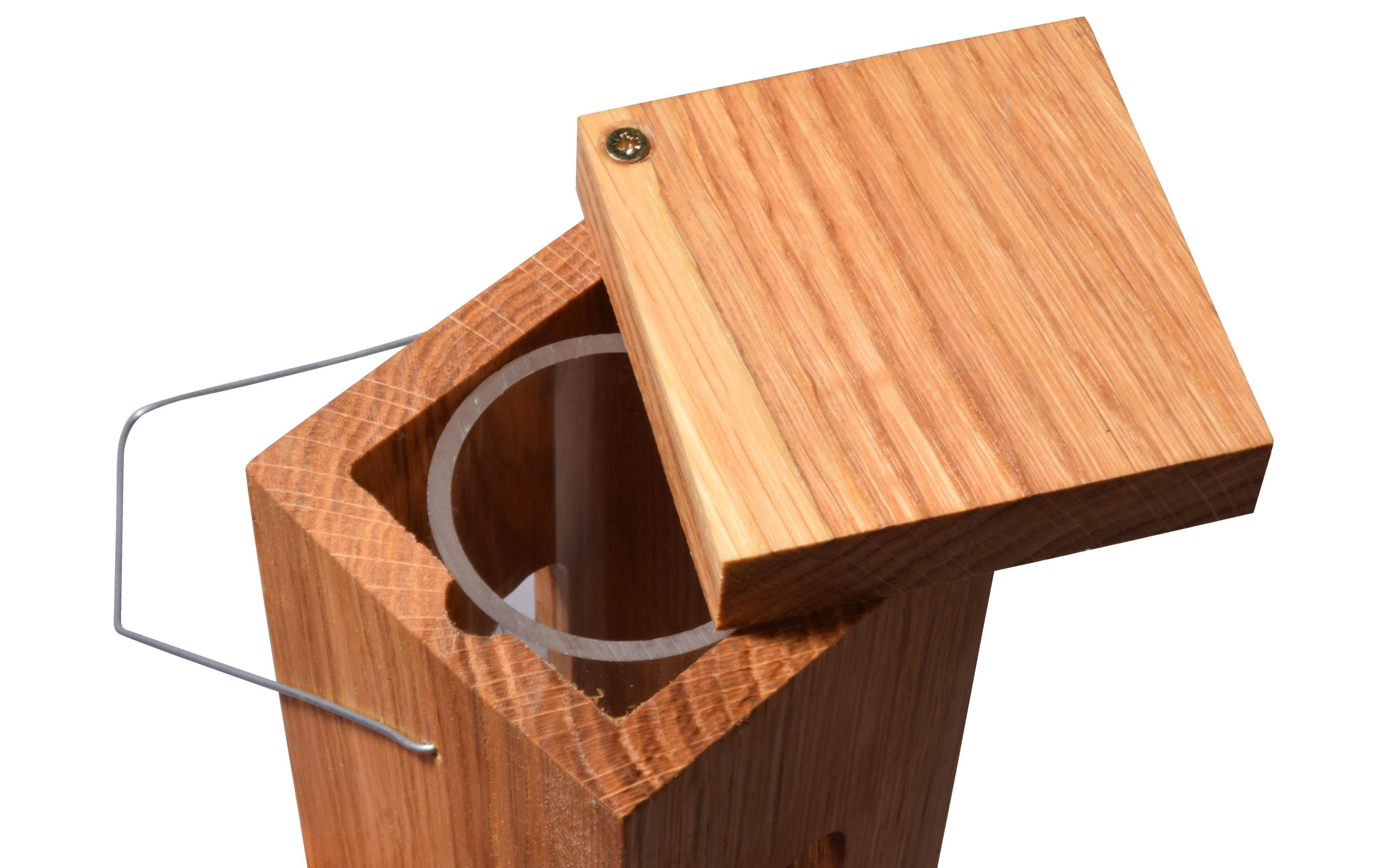 Futterspender für Wildvögel, 5 x 5 x 23 cm, HolzFuttersäule zum Aufhängen