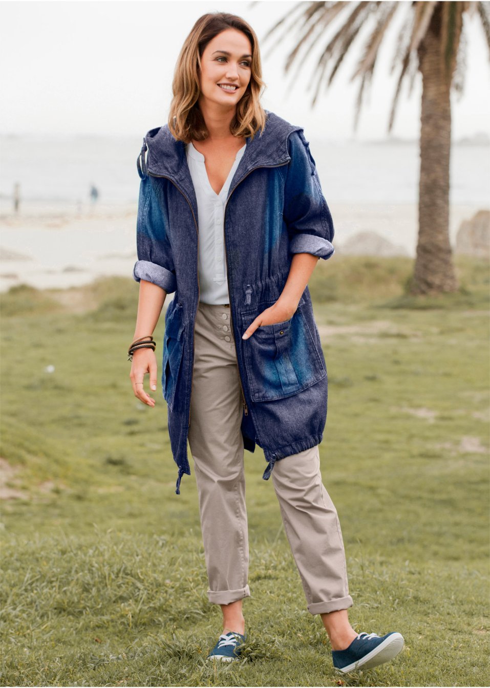 Parka en coton jean