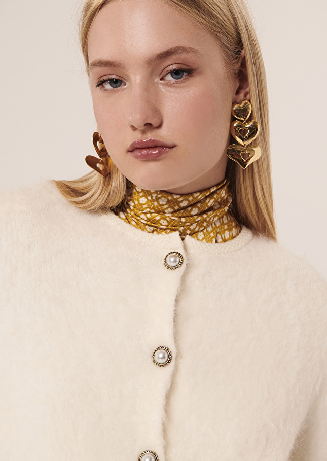 Gilet Guestécru en maille mohair et laine