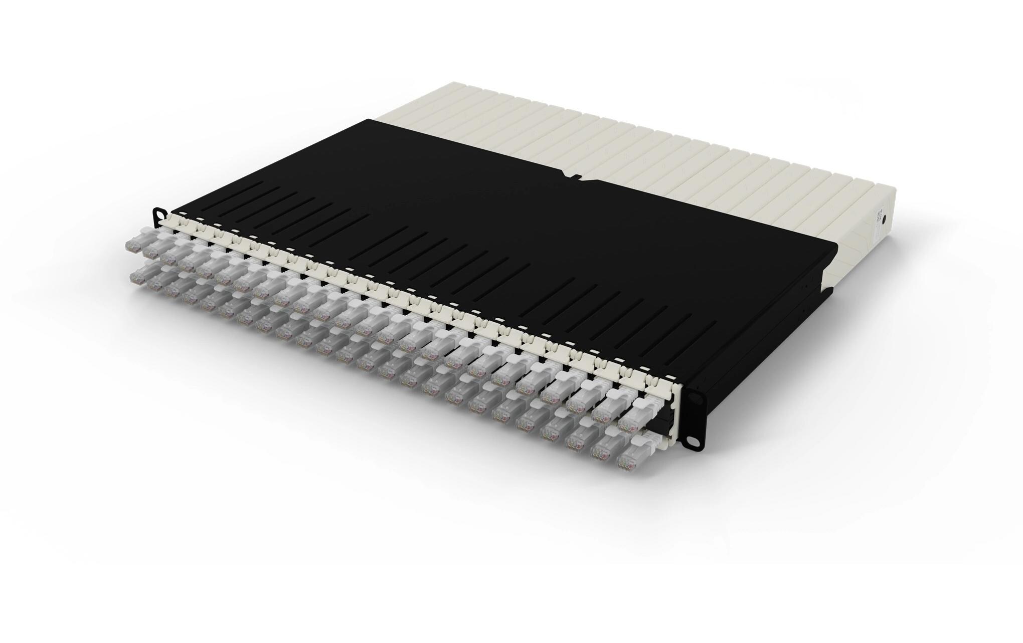 patchbox.one / 8RU / Cat 6A, UTP, 0.8 m, Weiss<br>All-in-One Lösung für Ordnung im Netzwerkschrank