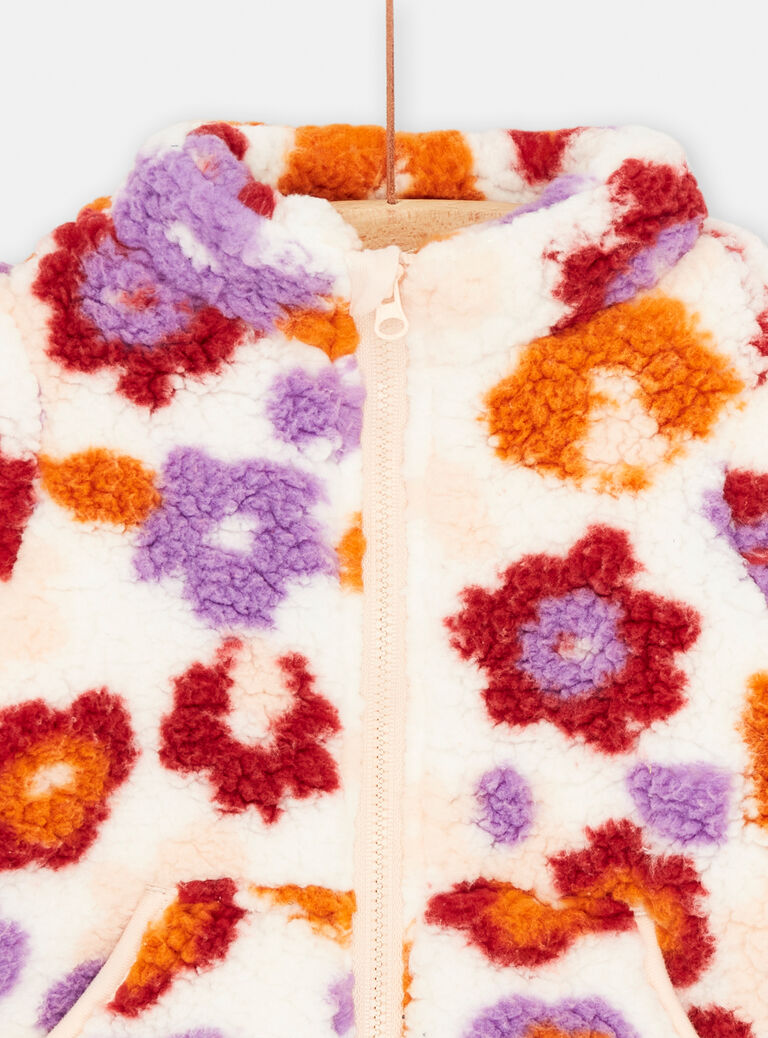 Cardigan écru en sherpa pour bébé fille